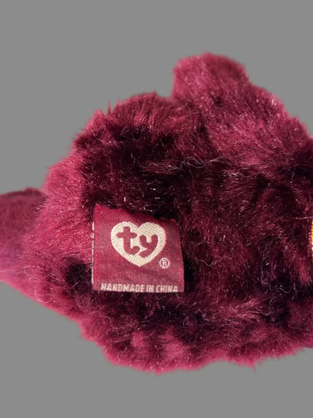 TY Attic Treasures Beargundy Burgundy Teddy Bear Plush Vintage 1993 With Tags